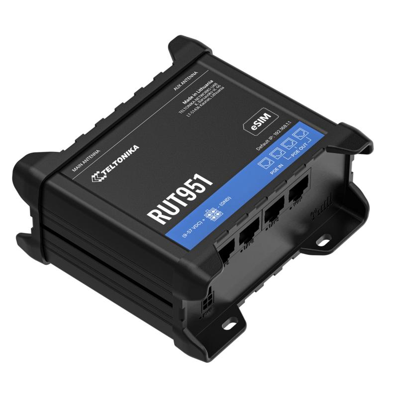 Teltonika RUT951 Industrieller PoE+ Mobilfunk-Router mit PSU