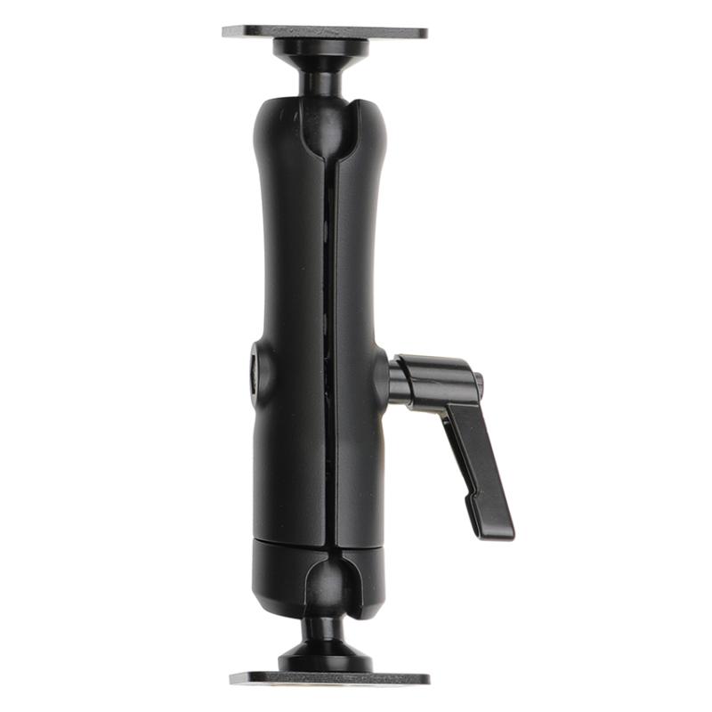 Schwerlast Sockelhalterung, L&auml;nge: 180mm, mit Kugelkopf und Fl&uuml;gelmutter, Montageplatte 42x50mm mit