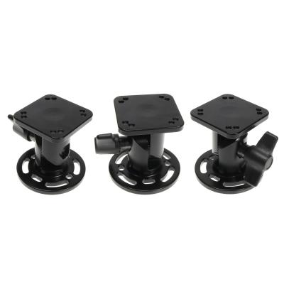 Sockelhalterung mit Fl&uuml;gelmutter, L&auml;nge: 62 mm, runder Sockel, quadratische Montageplatte 50x50mm, F