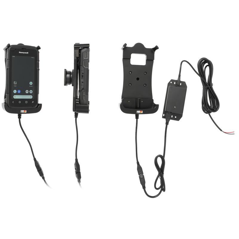 Aktiv Fahrzeughalterung, zur Festinstallation, Kugelgelenk mit Zigarettenanz&uuml;nder-Stecker, 10-24VDC,