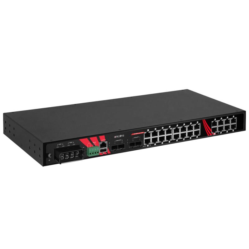 28-Port Industrial Managed Gigabit Ethernet PoE+ Switch, erw. Temperaturbereich